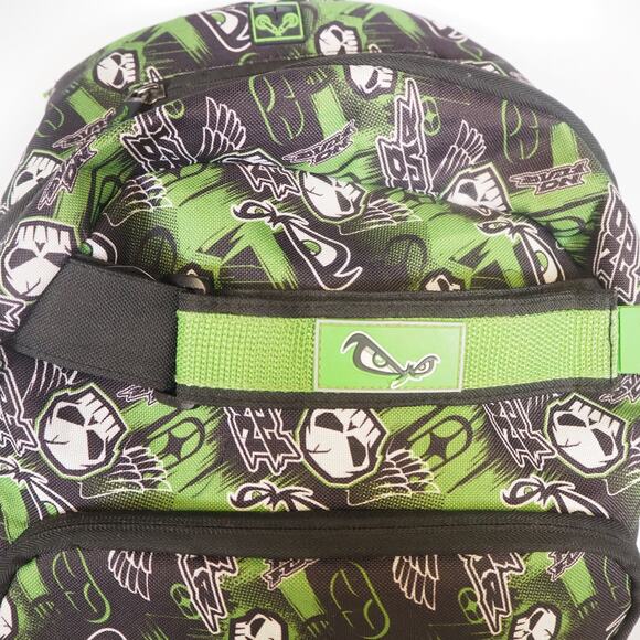 No Fear Green & Black Backpack School Sports Bag Over Shoulder Bag Laptop Zip - Picture 2 of 15